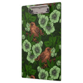 Wren und Hellebos auf dunkelgrün Klemmbrett (Links)