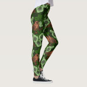 Wren und Hellebos auf dunkelgrün Leggings (Rechts)