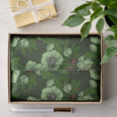 Wren und Hellebos auf dunkelgrün Seidenpapier (Geschenk)