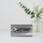 Wrench Bolt | Garage | Metallic Visitenkarte (Stehend Vorderseite)