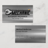 Wrench Bolt | Garage | Metallic Visitenkarte (Vorne/Hinten)