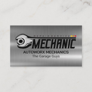 Wrench Bolt   Garage   Metallic Visitenkarte