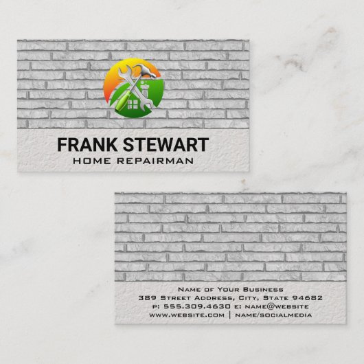 Wrench Hammer | Background der Mauer Visitenkarte (Vorne/Hinten)