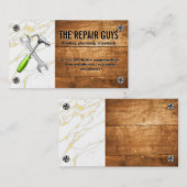 Wrench Hammer-Logo | Marmorholz Visitenkarte (Vorne/Hinten)