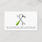 Wrench Hammer | Tischlerei Visitenkarte (Rückseite)