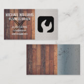 Wrench Hammers | Holz | Metallic Steel Visitenkarte (Vorne/Hinten)