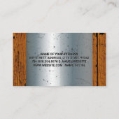 Wrench Icon | Metallisches und altes Holz Visitenkarte (Rückseite)