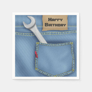 Wrench in Jean Pocket zum Geburtstag Serviette