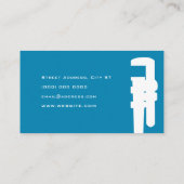 Wrench Logo minimalistisch blau Visitenkarte (Rückseite)