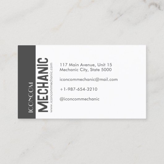 Wrench Mechanic Business Card Visitenkarte (Rückseite)