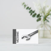 Wrench Mechanic Business Card Visitenkarte (Stehend Vorderseite)