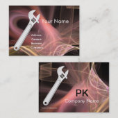 WRENCH METAL MECHANICES,PLUMBERS Monogramm Visitenkarte (Vorne/Hinten)