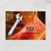 WRENCH METAL MECHANICES,PLUMBERS Monogramm Visitenkarte (Rückseite)