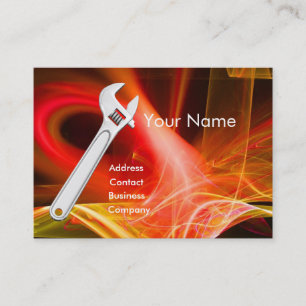 WRENCH METAL MECHANICES,PLUMBERS Monogramm Visitenkarte