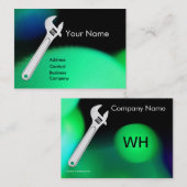 WRENCH METAL MECHANICS,PLUMBERS Monogramm Pearl Visitenkarte (Vorne/Hinten)