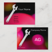 WRENCH METAL MECHANICS,PLUMBERS Monogramm Pearl Visitenkarte (Vorne/Hinten)