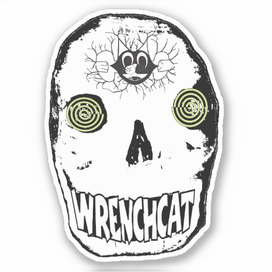 Wrenchcat Skully Sticker (Vorderseite)