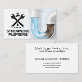 Wrenches Faucet-Tropfen-Logo | Kuppel Visitenkarte (Vorne/Hinten)