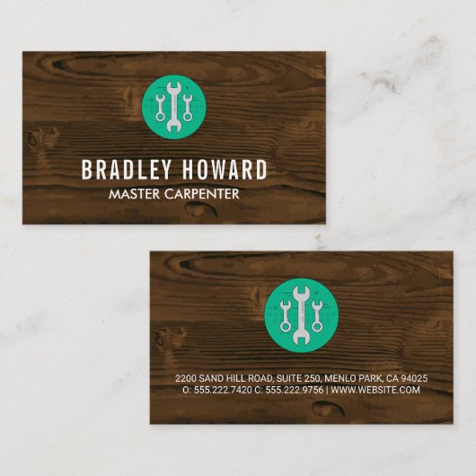 Wrenches | Holzrahmen | Tischlerei Visitenkarte (Vorne/Hinten)
