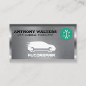 Wrenches | Metallisch | Auto-Reparatur-Logo Visitenkarte (Vorderseite)