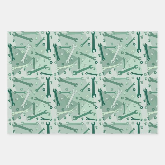 Wrenches, Nuts und Bolzen Geschenkpapier Set (Vorderseite 3)