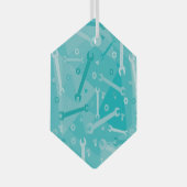 Wrenches, Nuts und Bolzen Ornament Aus Glas (Vorderseite Rechts)