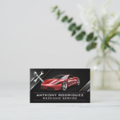 Wrenches | Red Sports Car Visitenkarte (Stehend Vorderseite)