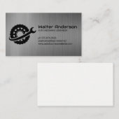 Wrenches Tire Logo | Metallischer Hintergrund Visitenkarte (Vorne/Hinten)