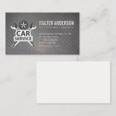 Wrenches und Reifen | Auto-Service-Logo | Metall Visitenkarte (Vorne/Hinten)