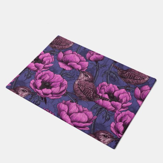 Wrens im Anemonengarten Fußmatte (Schrägansicht)