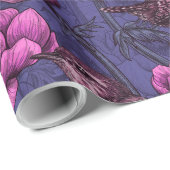 Wrens im Anemonengarten Geschenkpapier (Rolleneckpunkt)
