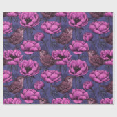 Wrens im Anemonengarten Geschenkpapier (Flach)