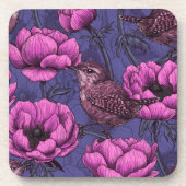 Wrens im Anemonengarten Getränkeuntersetzer (Vorderseite)