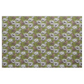 Wrens im weißen Anemonengarten Stoff (Yard (91,4 cm))