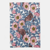 Wrens in den Rose Geschirrtuch (Vertikal)