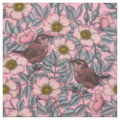 Wrens in den Rose Stoff (Muster)