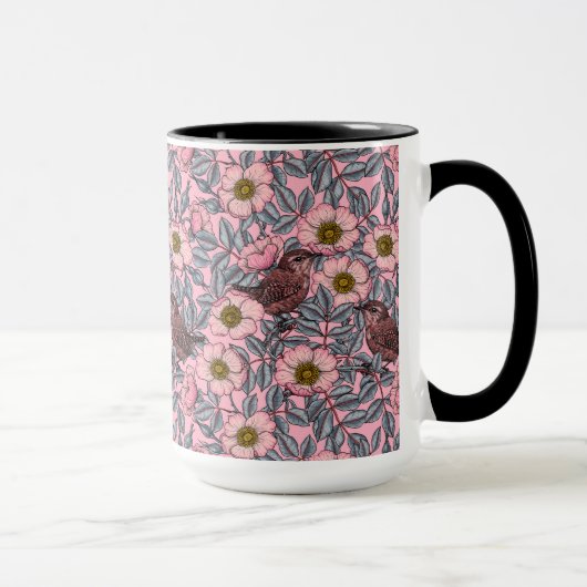 Wrens in den Rose Tasse (Rechts)