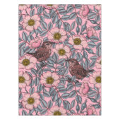 Wrens in den Rose Tischdecke (Vorderseite)