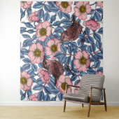 Wrens in den Rose Wandteppich (Beispiel)