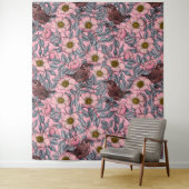 Wrens in den Rose Wandteppich (Beispiel)