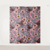 Wrens in den Rose Wandteppich (Vorderseite)