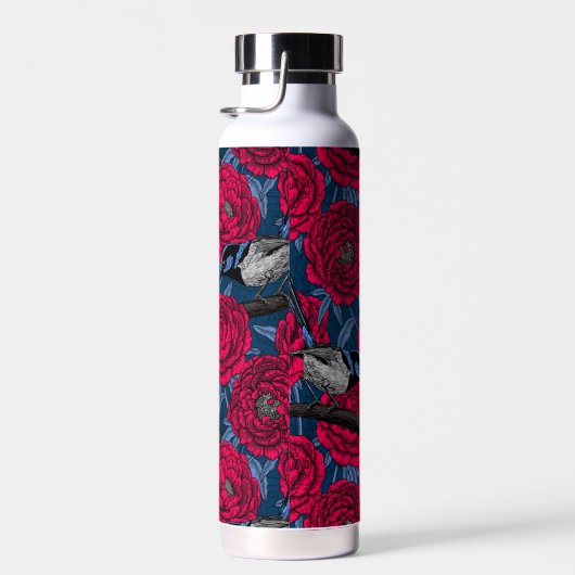 Wrens in the peonies trinkflasche (Rechts)