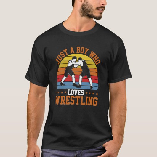 Wrestle Wrestler nur ein Junge, der Wrestling Lieb T-Shirt (Vorderseite)