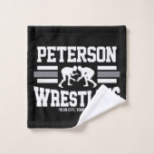 Wrestler ADNAME School Athlete Wrestling Team Badhandtuch Set (Waschlappen)