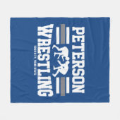 Wrestler ADNAME School Athlete Wrestling Team Fleecedecke (Vorderseite (Horizontal))