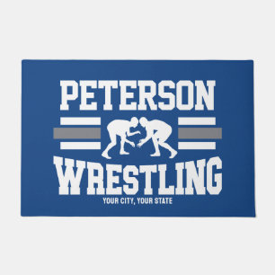 Wrestler ADNAME School Athlete Wrestling Team Fußmatte
