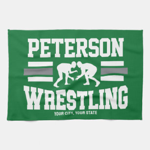 Wrestler ADNAME School Athlete Wrestling Team Geschirrtuch