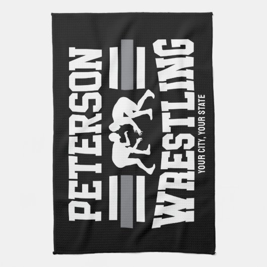 Wrestler ADNAME School Athlete Wrestling Team Geschirrtuch (Vertikal)