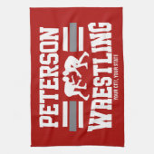 Wrestler ADNAME School Athlete Wrestling Team Geschirrtuch (Vertikal)