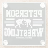 Wrestler ADNAME School Athlete Wrestling Team Glasuntersetzer (Rückseite)